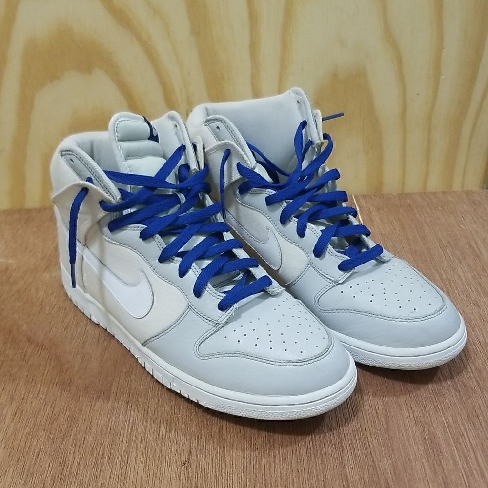 Nike Dunk High - White Canvas Upper/Gray Leather Toebed Size 13